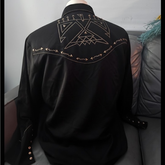 Scully Men's Diamond Embroidered Long Sleeve Western Shirt size XL - Picture 2 of 4